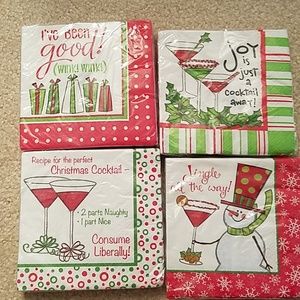 4 packs of Holiday cocktail napkins